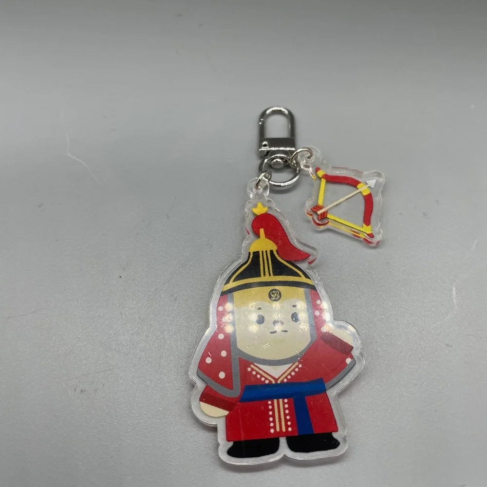 Korean Cultural Heritage Bear Archer Acrylic Keychain Joseon Armor Charm